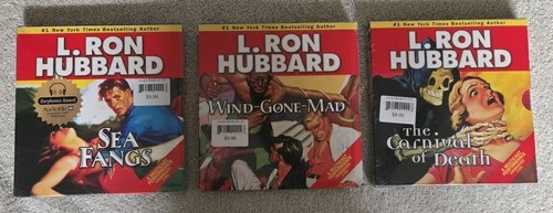 Lot of 3 L. Ron Hubbard Audiobooks on CD BRAND NEW carnival gone mad sea fangs