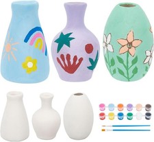 WEBEEDY 3 Sets Vase Pottery Painting Kit Paint Your Own Ceramic Vase Set Ready 