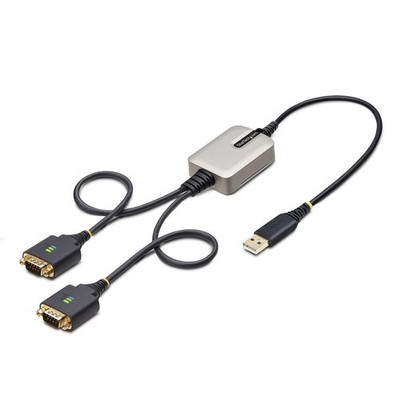 StarTech.com 2ft 60cm 2-Port USB-auf-serielles Adapterkabel austauschbar DB9 Scr
