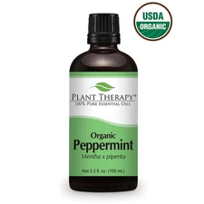 Organic Peppermint Essential Oil 3.3 FL. OZ. | Pure, USDA Certified Fresh