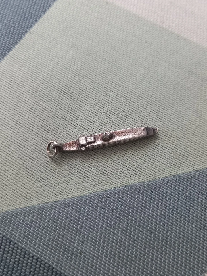 Vintage Raro ciondolo Metallo Nave T.S.S. OLYMPIA Argento ? Leggere Descrizione! - Immagine 3 di 4