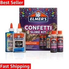 Elmer  s Confetti Slime Kit, Slime Supplies Include Metallic Glue, Clear Glue,...