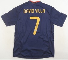 Camiseta Adidas Auténtica Firmada por David Villa Copa Mundial de la FIFA 2010 (Beckett)