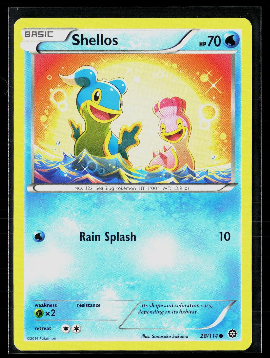 Shellos 28/114 Common Steam Siege Pokemon NM