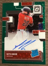 2022 Donruss Optic Green Stars Prizm Seth Beer Rookie Auto /99 Diamondbacks!