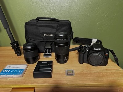 Canon EOS Rebel T7 Digital SLR Camera Kit with Lenses and Accessories, Black