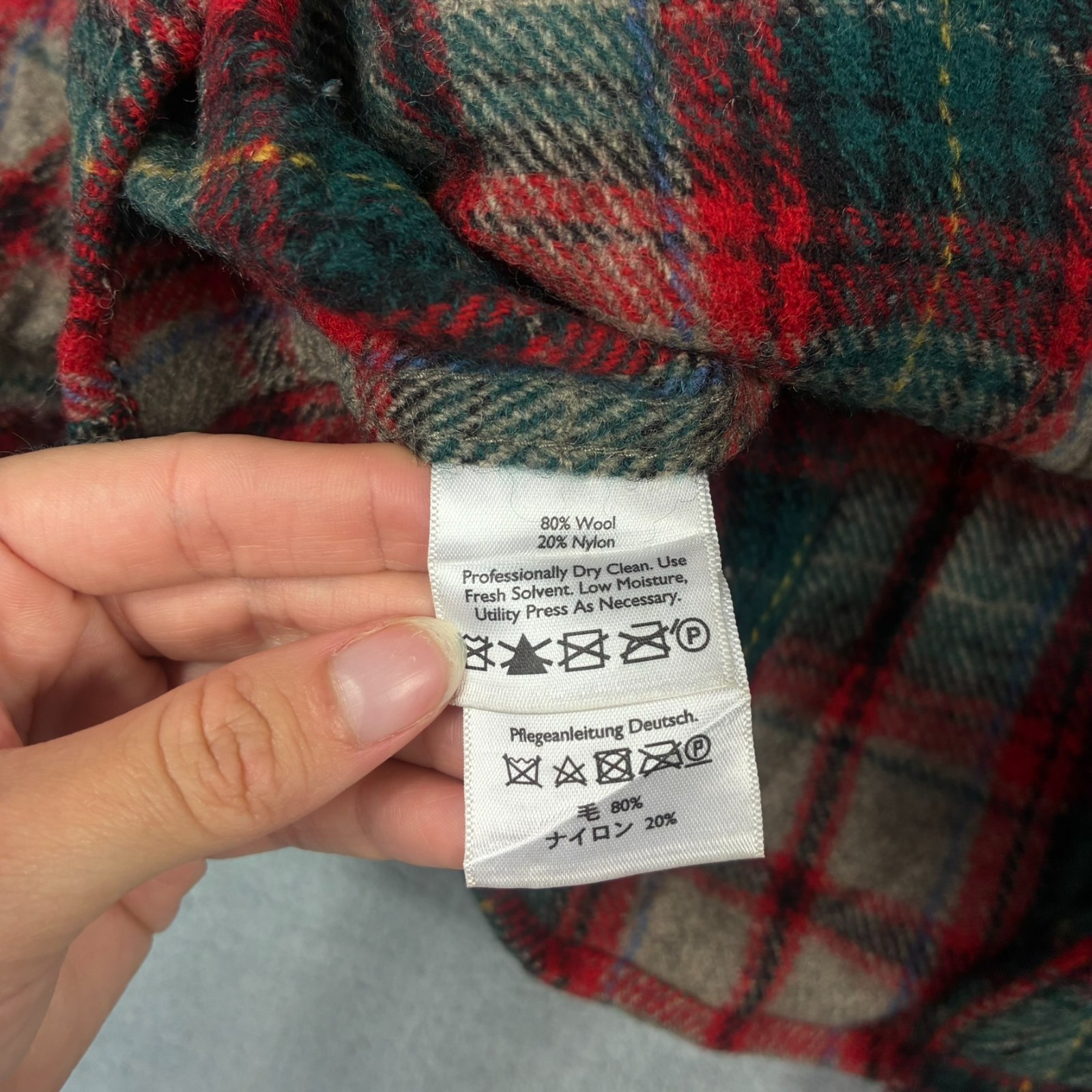 VTG Eddie Bauer Red Green Check Size Medium 80% Wool Snap Button Shirt Jacket image 7