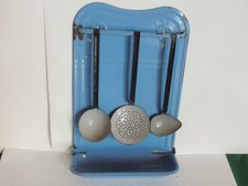 Portautensili smaltato vintage francese smalto blu asciugamani da parete bar mestolo cucina