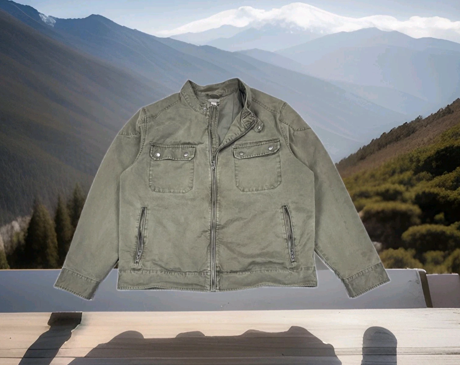 Carbon 2 Cobalt Mens XL Olive Green Canvas Cotton Field Jacket Military Utility - product detail image 1