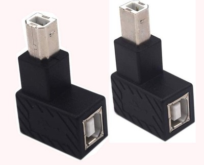 90 Degree USB B Printer Adapter 2 Pack Left Right Type B Male To Female