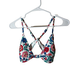 Vineyard Vines Bikini Top Women's Large Floral Colorful Strappy Adjustable