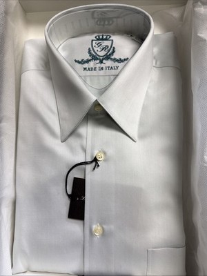 Giovanni Rosmini Dress Shirt Mens Muted Grey Cotton  Italy 15.5 / 39