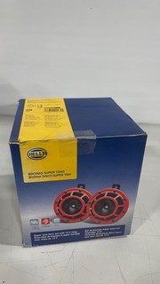 HELLA 003399801 Supertone Universal 12V High Tone/Low Tone Twin Horn Kit (Red)