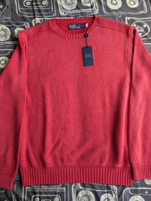 Polo Ralph Lauren Garment-Dyed Cotton Crewneck Sweater Washed Red Size Large NWT