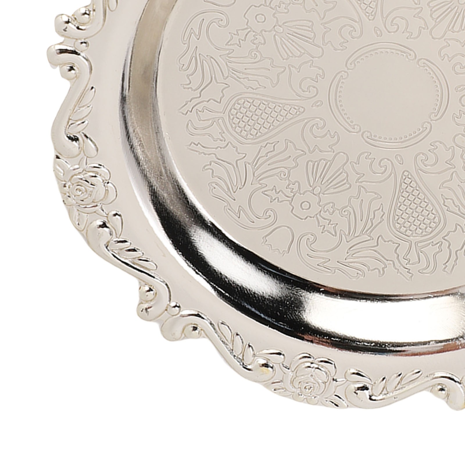 6PCS Vintage Metal Trays Carved Decoration Appetizer Plate For Snack Candy Trink