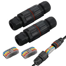 2Pcs-3pin IP68 outdoor waterproof junction box cable connector/quick terminal w