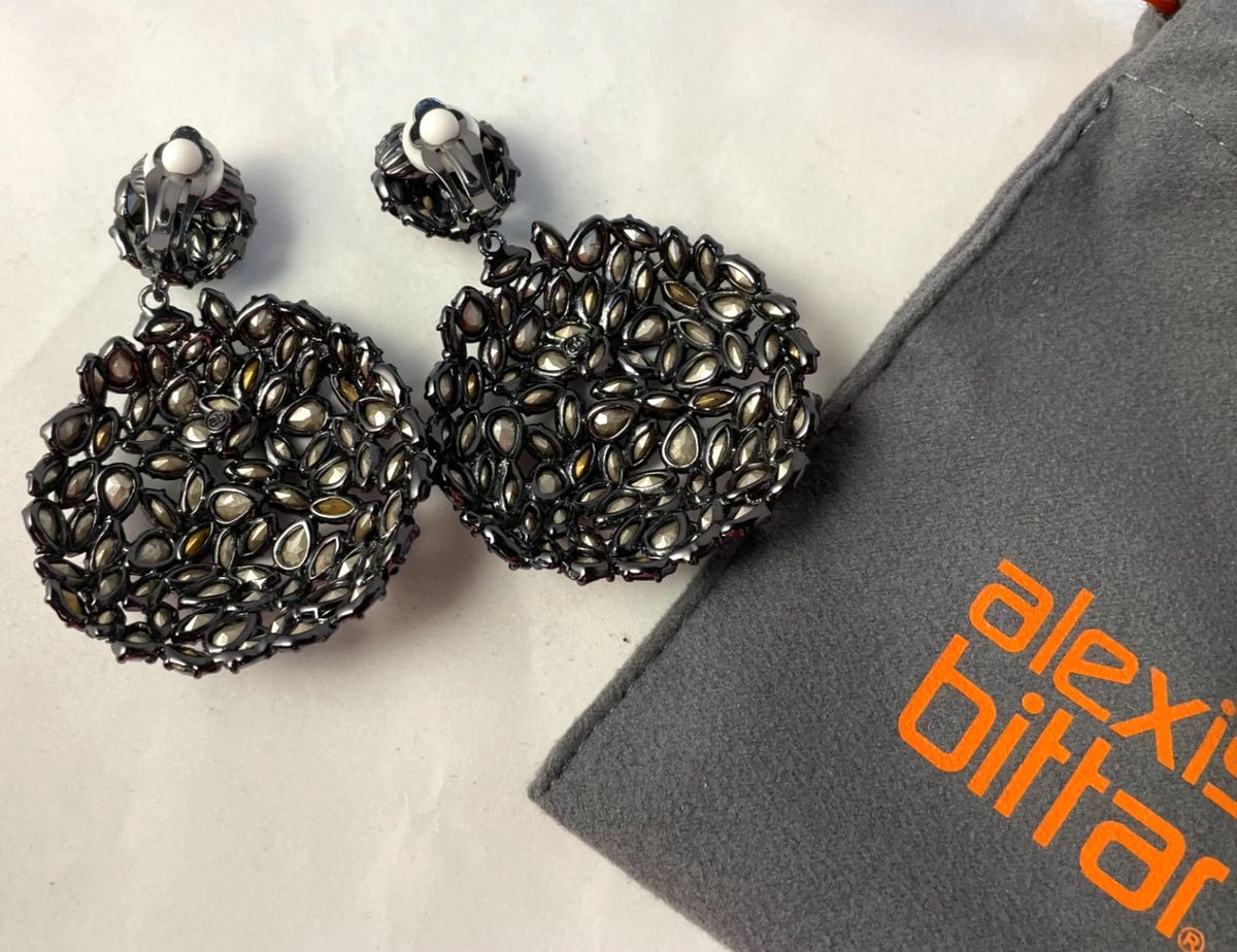 Alexis Bittar Nova Marquis Blue Crystal Sphere Earrings | eBay