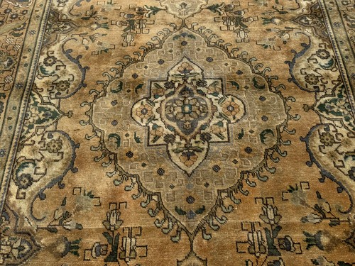 ALFOMBRA ANTIGUA 6x9 tejida a mano vintage oriental hecha a mano caqui verde óxido apagado - Imagen 6 de 22