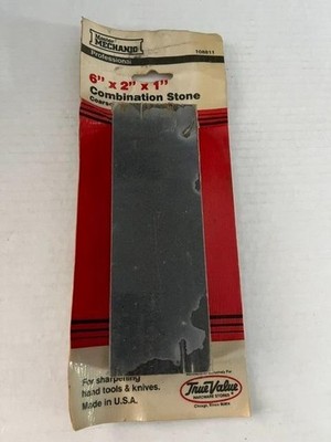 Vtg Master Mechanic Combination Sharpening Stone. 6'' X 2'' X 1'' Coarse/Fine USA