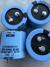 electrolytic capacitor aluminum 2200uf 50VDC 4pcs MALLORY