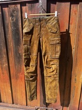 Double RRL Ralph Lauren Leather Suede Skinny Cargo pants Sz 24 1,600 Retail