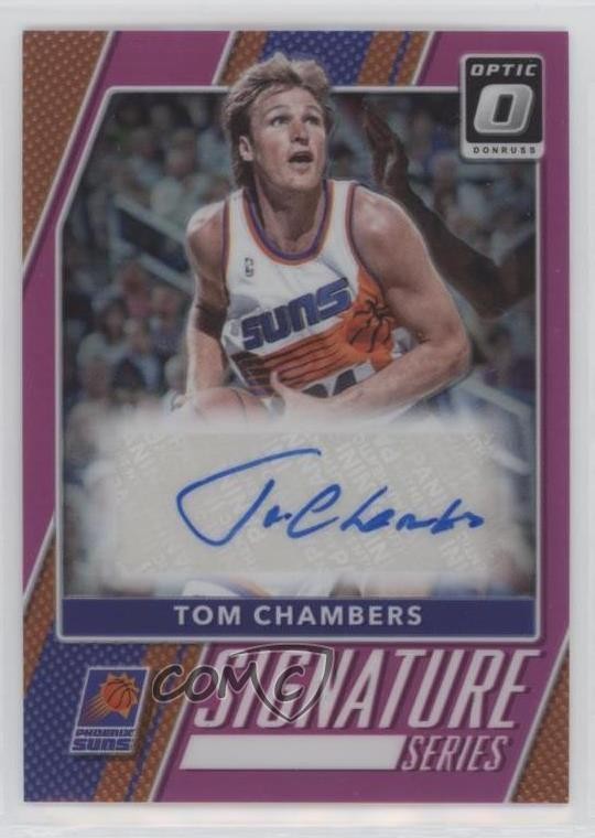 2017 Donruss Optic Signature Series Pink Prizm 17/25 Tom Chambers #80 Auto a8r