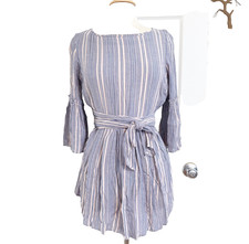 LED Stripped Mini Dress XS Extra Small Casual/Party Blue White EUC