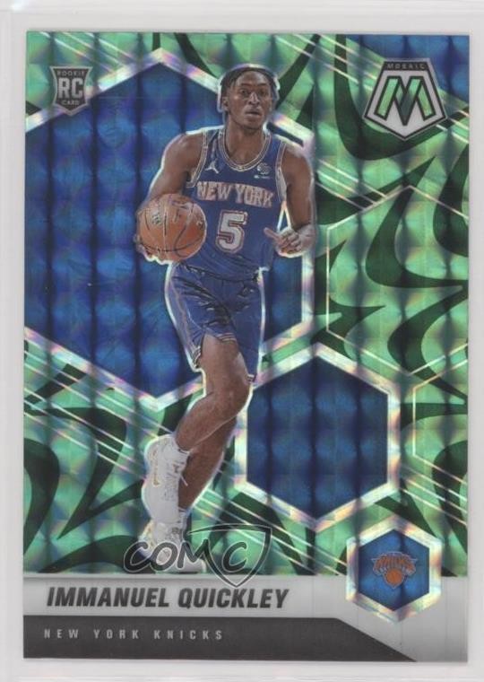 2020-21 Panini Mosaic Rookie Reactive Green Prizm Immanuel Quickley #208 14h3