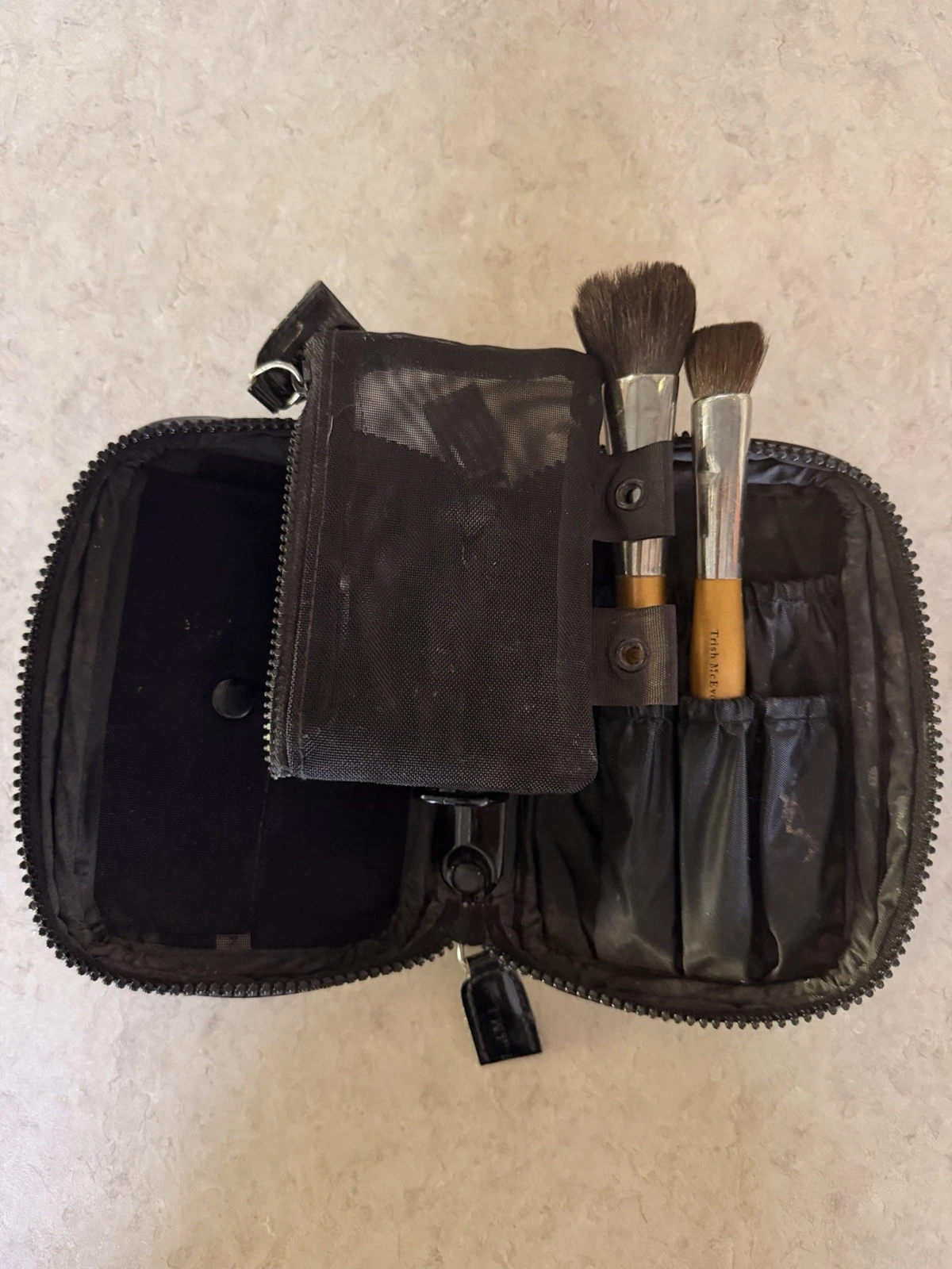 Trish Mcevoy Makeup Planner Small Black Patent - From 1997 w/ 2 Brushes