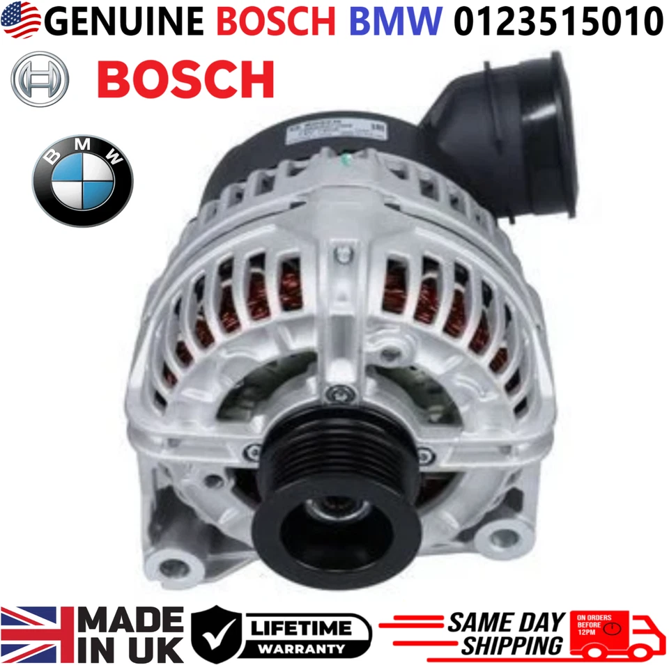 Alternador BOSCH 1996-1999 BMW SERIE 5 7 8 E31 E38 E39, 0123515010 GENUINO Foto 4 de 4