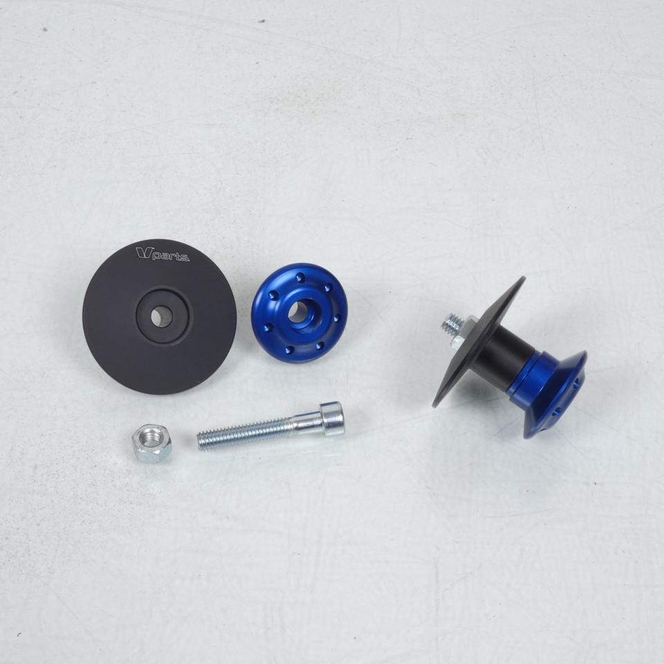 Diabolo moto aluminium M6 pas 100 bleu Vparts pour bras oscillant béquille