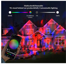 Outdoor Water Ripple Projector Light RGBW, Smart Wi-Fi App & RF Remote Control,