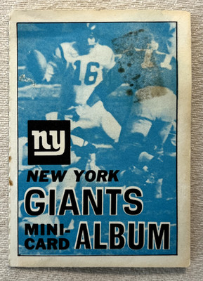 1970 Topps Mini-Card Album - NEW YORK GIANTS - 6 Player Stamps Include Tarkenton