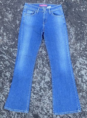 Levis 519 Womens Low Flare Size M Blue Denim Jeans Bootcut 27x32