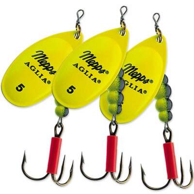 Mepps Aglia Fluo Spinner - chartreuse - 3,5-13,5g - versch. Größen - 3Stück