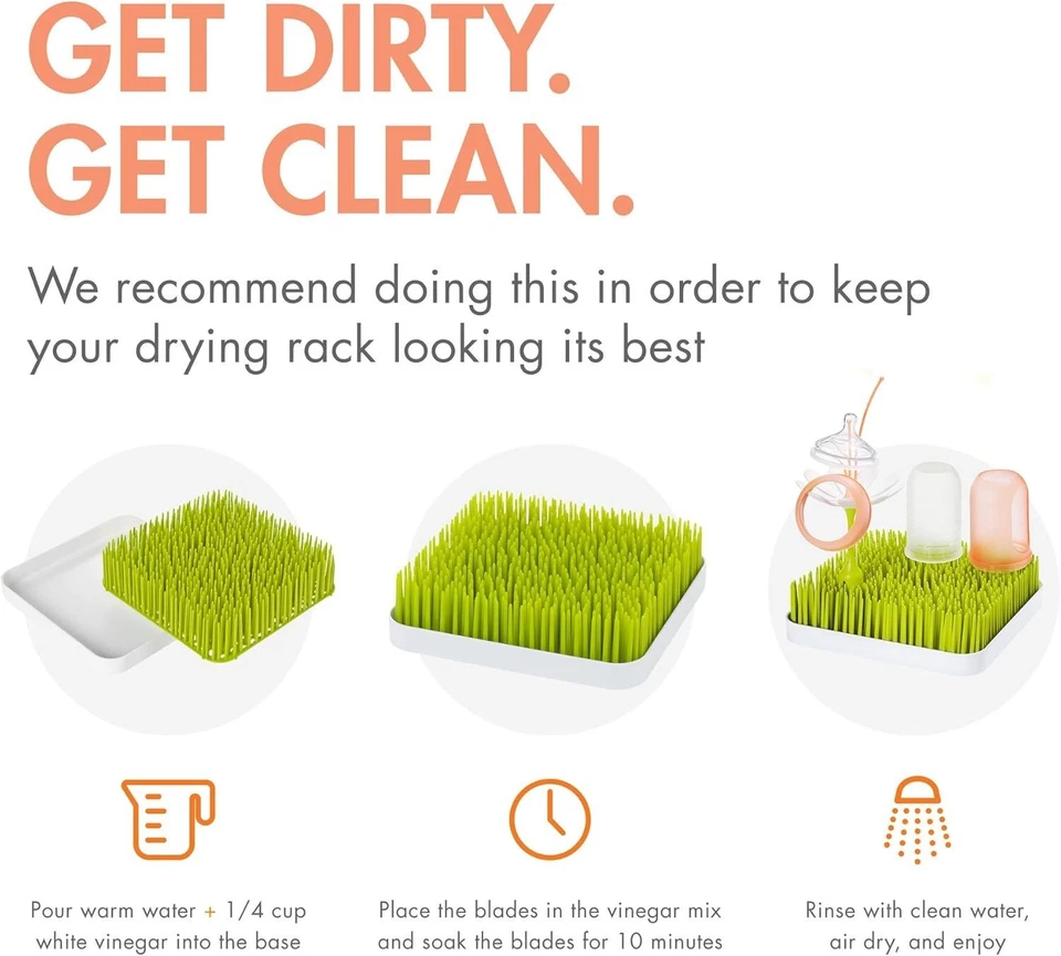 Paquete de estante de secado de biberones de encimera de césped - Incluye césped, ramita y... Foto 3 de 4