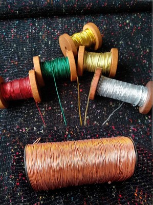 Rose/Gold/Silber/Rot/Grün-1mm/1,5mm Weihnachten dehnbar/elastisch Metallschnur