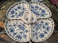 MEISSEN CROSSED SWORDS XL BLUE ONION SERVING TRAY DISH PLATTER 14"  RARE 2ndQ
