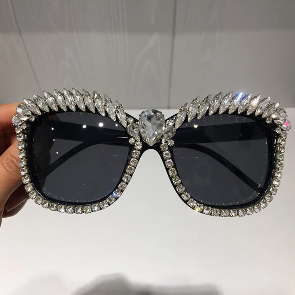 Luxury Oversized Crystal Rhinestone Sunglasses Women Fashion