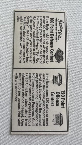 1988 Chicago Bulls Vs NY Knicks Ticket Stub Michael Jordan and Pippen Pictured - 第 10/16 張圖片
