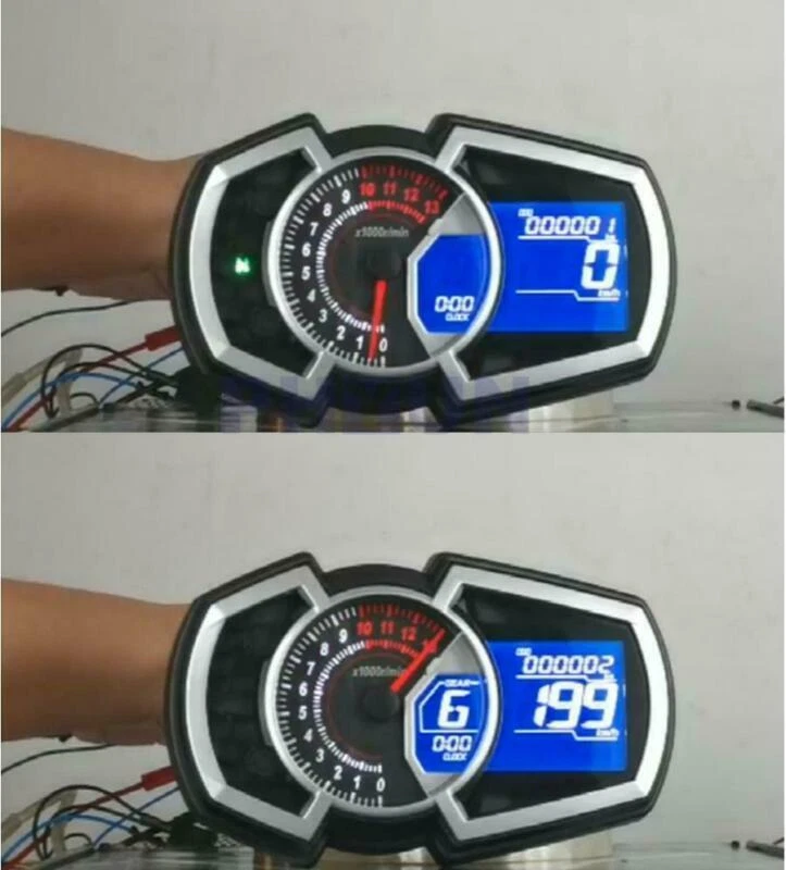 Digital Speedometer Tachometer Odometer For 4 Stroke 1/2/4 Cylinders Motorcycle - Image 4 of 4