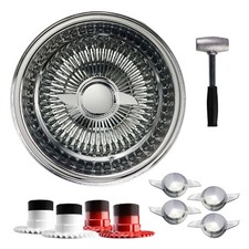 14x7 Rev 100 Spoke Straight Lace Lowrider Wire Wheels 2 Bar Ko Caps Set Of 4