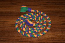 New 5ft. Secondary Colored Orange, Green, Purple Handmade Braided Fleece Cat Toy