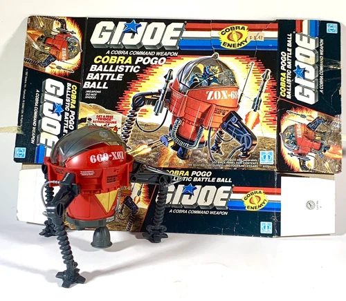 GI Joe 1987 Cobra Pogo Ballistic Battle Ball W/ Box!