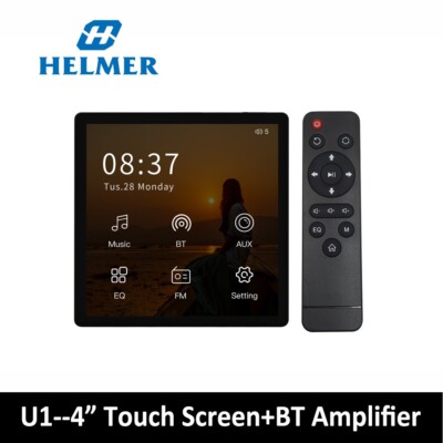 4'' Touch Screen Wall Mount Amplifier Home Stereo Audio Amplifier Speaker System