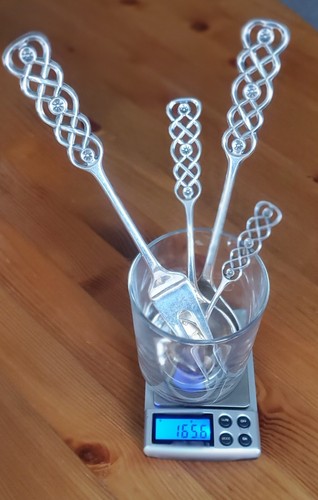 David Andersen Norway 830S Silver Ringebu 5 Piece Serving Ladle Fork Set 165 Gr - Imagen 9 de 9
