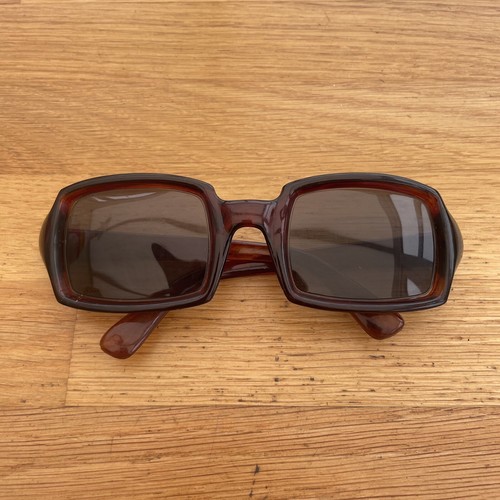Vintage Made In France Sunglasses Brown Rectangular Frame Lens eBay