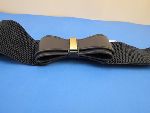 Lilly Pulitzer M/L Navy My Beau Belt 2" Wide Elastic Stretch Bowtie - Picture 3 of 8