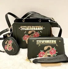 Steve Madden LUNAR NEW YEAR Bevelyn Satchel Purse Matching Wristlet Wallet