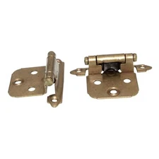 Pair of BP3429-BB Burnished Brass Self-Closing Face Mount Cabinet Hinges Amerock